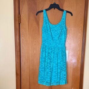 Speechless Turquoise Lace Prom Dress